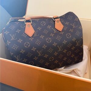 Louis Vuitton Speedy Shoulder Bag 30 Brown Canvas